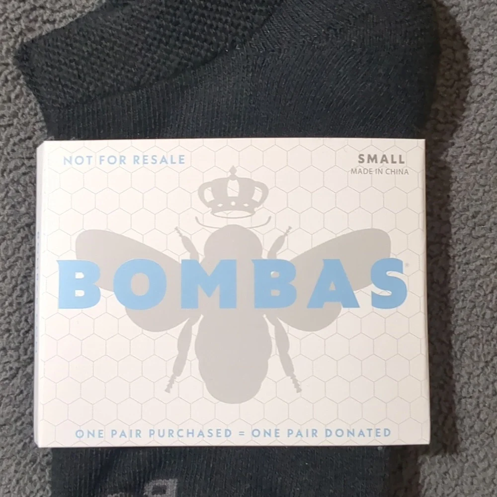 Bombas Black Athletic Running Ankle Lot Of 3 Socks unisex Size Small NWT